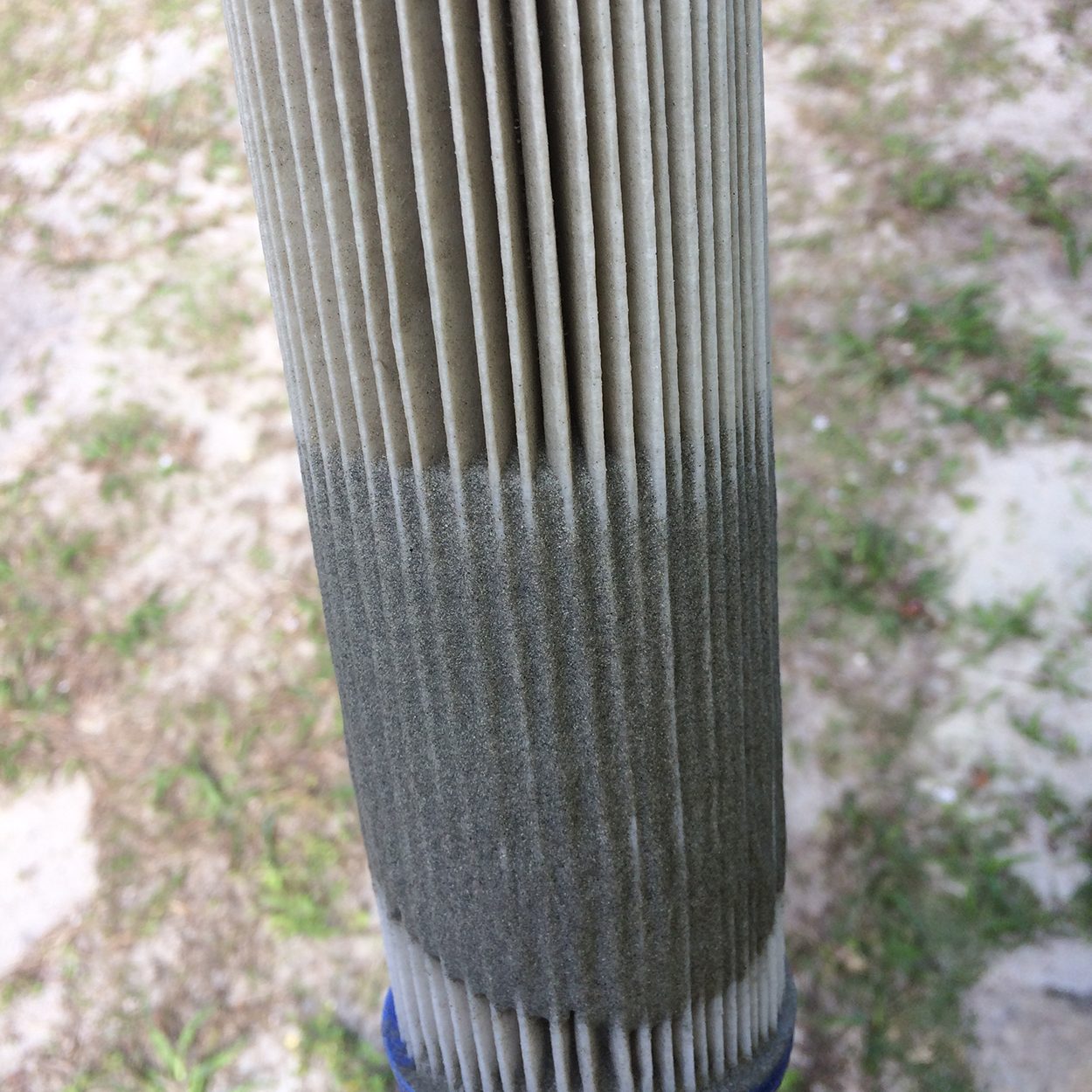 A pump cycling on and off due to low air pressure